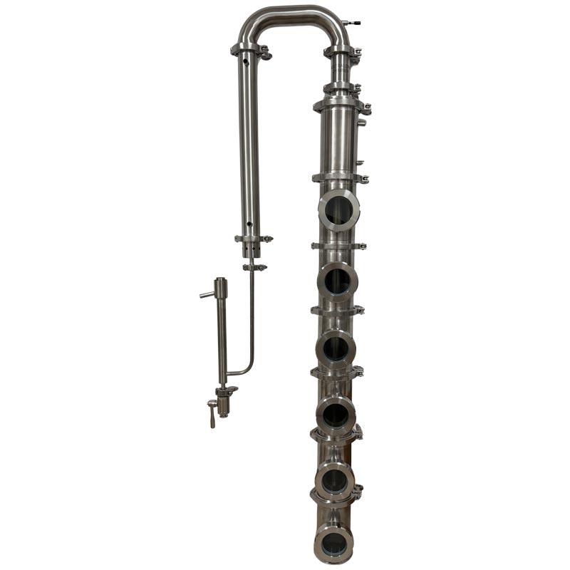 4 inch flute column alcohol still with 6 sections