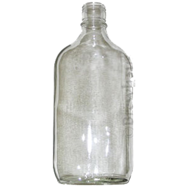 375ml Flask Liquor Bottles, Clear, 24/cs