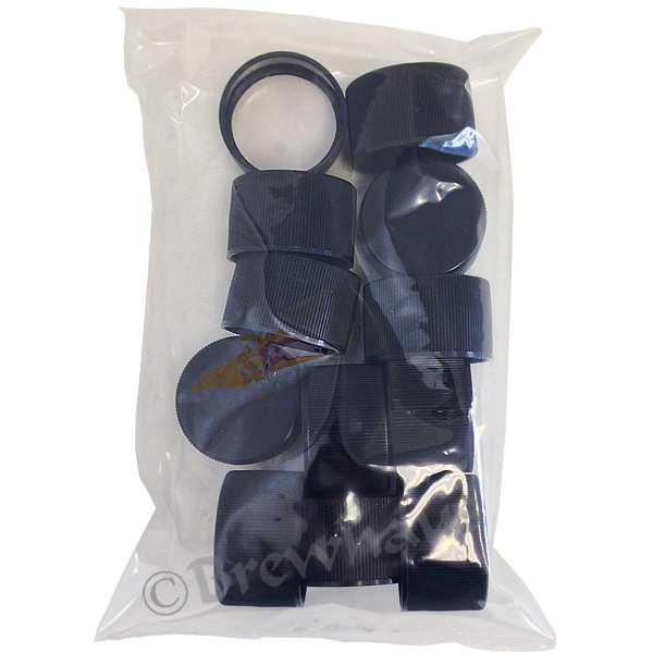 Cap- Black, 28mm- Tall, 12/pk - Image 2