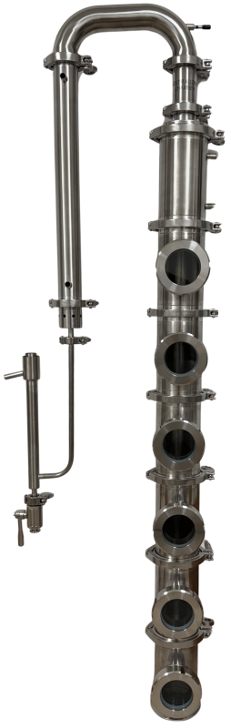 4 inch flute column alcohol still with 6 sections